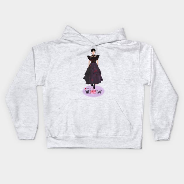 Wednesday Addams Kids Hoodie by Le petit fennec